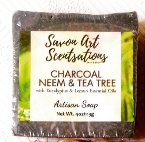 4oz soaps Charcoal, Neem & Tea Tree 2 oz soap bar
