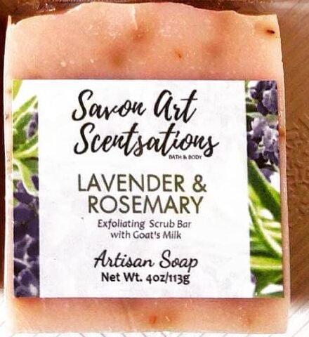 4oz soaps Lavender & Rosemary 2oz soap bar